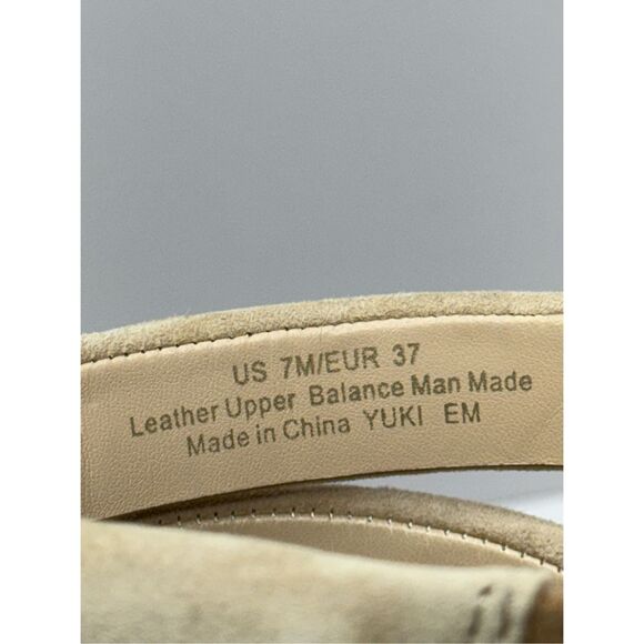 Sam Edelman Sandals Size 7 Tan Suede Leather Slip On Platform Wedges Logo - Picture 8 of 9